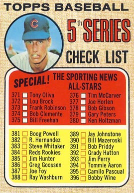 1968 Topps Checklist 371-457 #356r Baseball Card