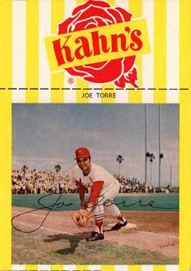 1969 Kahn's Wieners Joe Torre # Baseball Card