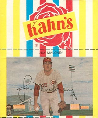 1969 Kahn's Wieners Jim Maloney #27 Baseball Card