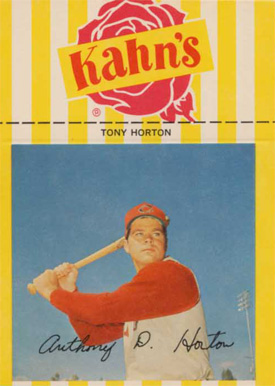 1969 Kahn's Wieners Tony Horton #22 Baseball Card