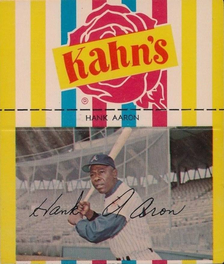 1969 Kahn's Wieners Hank Aaron # Baseball Card
