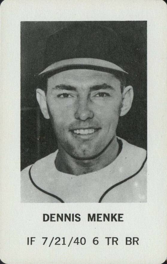 1970 Milton Bradley Dennis Menke # Baseball Card