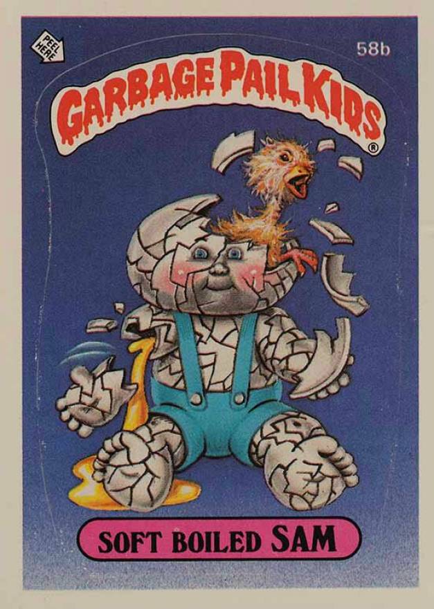 1985 Garbage Pail Kids Stickers Soft Boiled Sam #58b Non-Sports Card