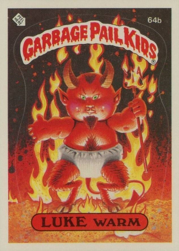1985 Garbage Pail Kids Stickers Luke Warm #64b Non-Sports Card