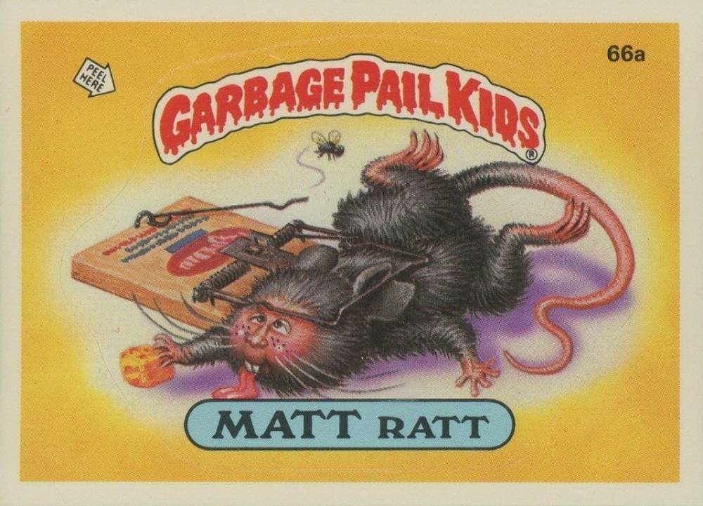 1985 Garbage Pail Kids Stickers Matt Ratt #66a Non-Sports Card