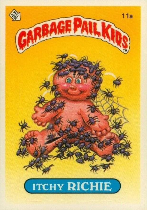 1985 Garbage Pail Kids Stickers Itchy Richie #11a Non-Sports Card