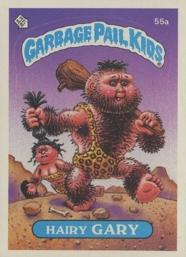 1985 Garbage Pail Kids Stickers Hairy Gary #55a Non-Sports Card