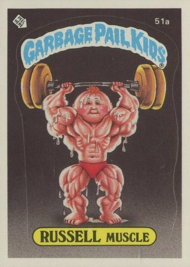 1985 Garbage Pail Kids Stickers Russell Muscle #51a Non-Sports Card