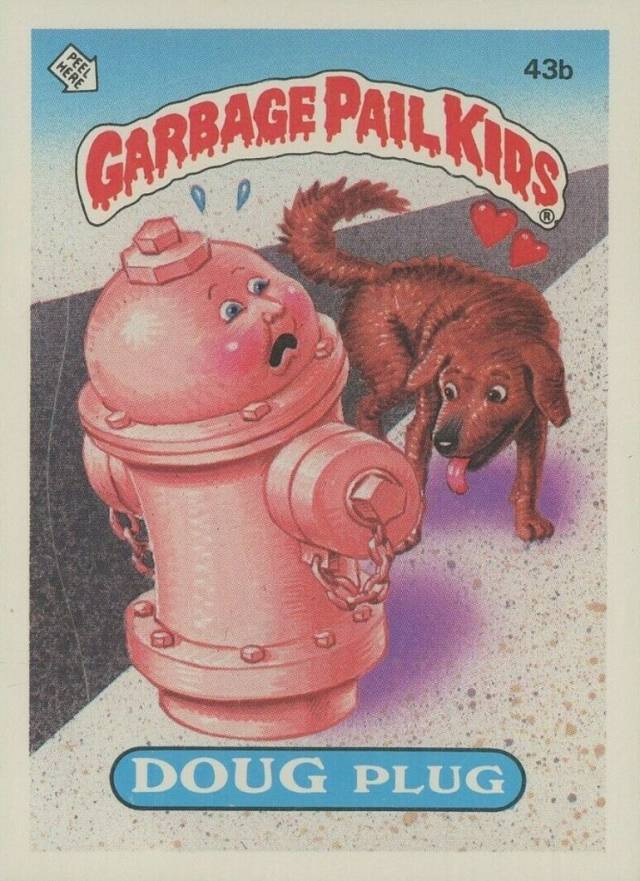 1985 Garbage Pail Kids Stickers Doug Plug #43b Non-Sports Card