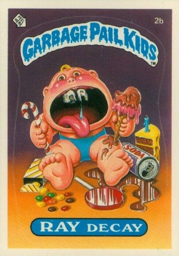 1985 Garbage Pail Kids Stickers Ray Decay #2b Non-Sports Card