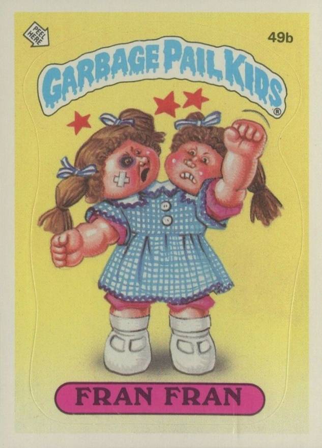 1985 Garbage Pail Kids Stickers Fran Fran #49b Non-Sports Card