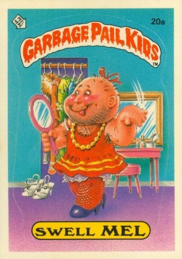 1985 Garbage Pail Kids Stickers Swell Mell #20a Non-Sports Card