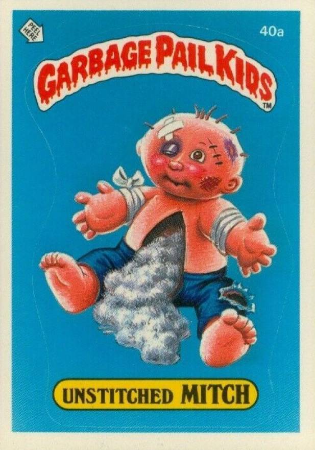1985 Garbage Pail Kids Stickers Unstitched Mitch #40a Non-Sports Card