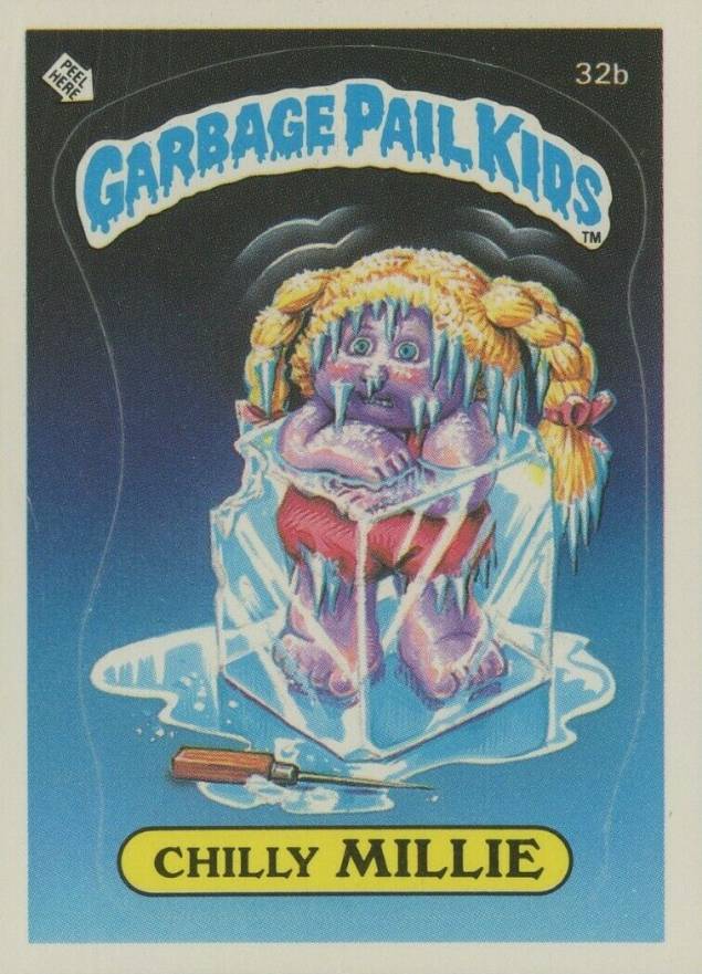 1985 Garbage Pail Kids Stickers Chilly Millie #32b Non-Sports Card