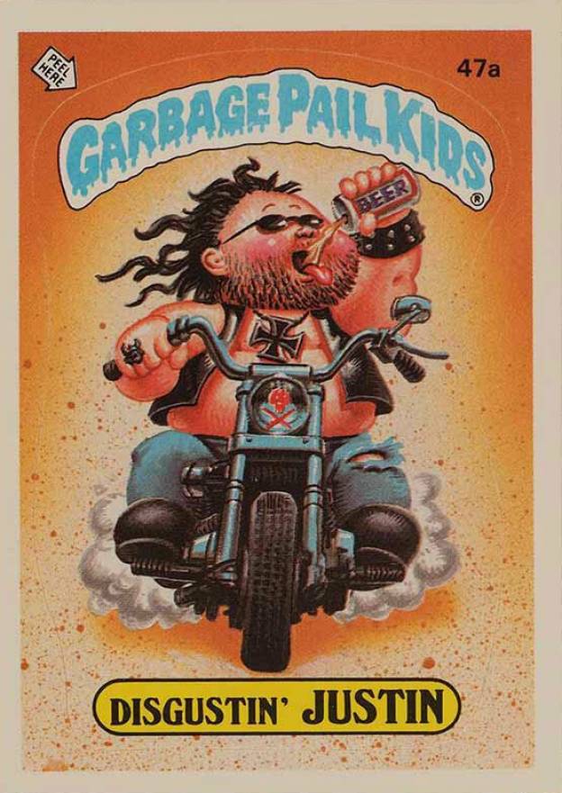 1985 Garbage Pail Kids Stickers Disgustin' Justin #47a Non-Sports Card
