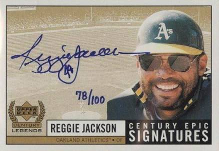 1999 Upper Deck Century Legends Epic Signatures Reggie Jackson #RJ Baseball Card