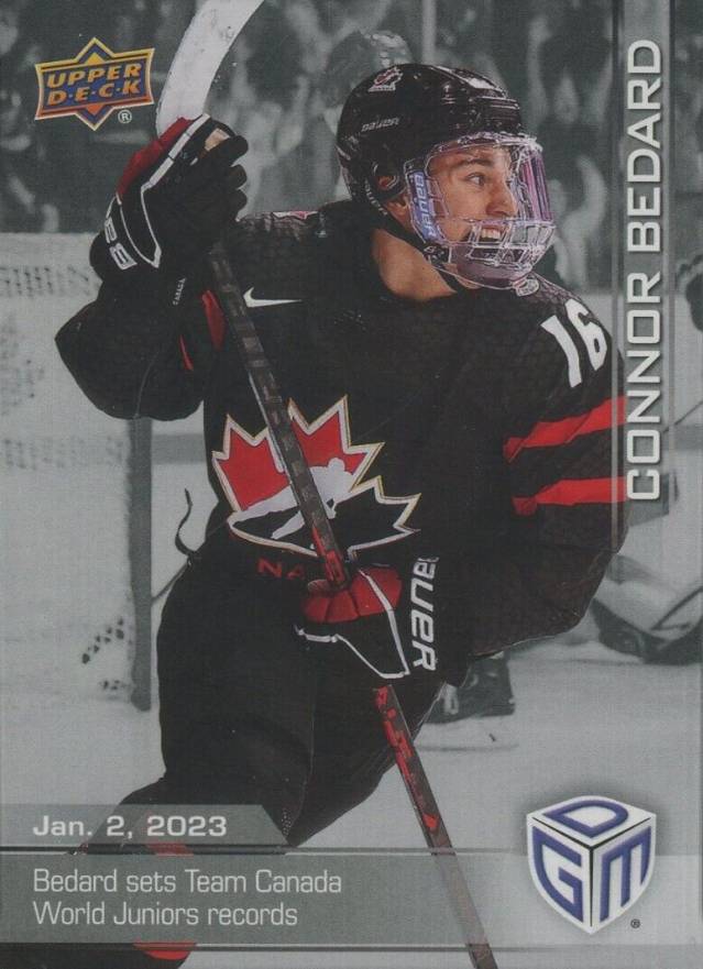 2023 Upper Deck Game Dated Moments Multi-Sport Connor Bedard #1 Hockey Card