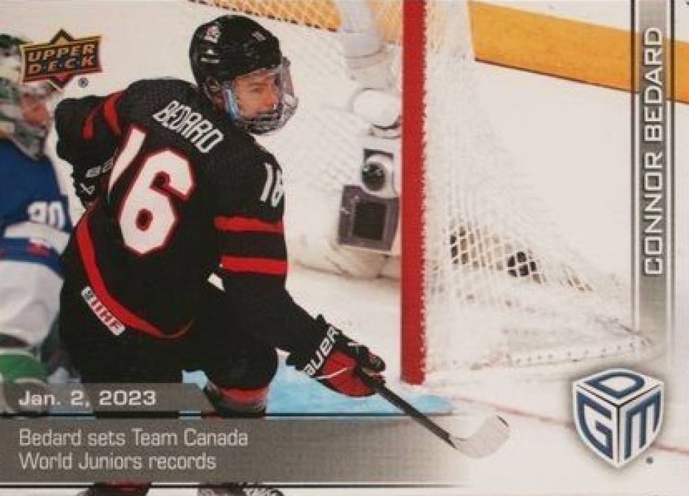 2023 Upper Deck Game Dated Moments Multi-Sport Connor Bedard #1V Hockey Card