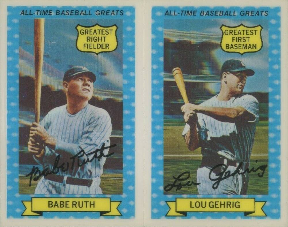 1972 Kellogg's  All-Time Baseball Greats Ruth/Gehrig #13/14 Baseball Card