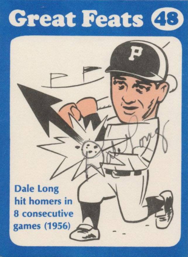 1972 Laughlin Great Feats Dale Long #48 Baseball Card