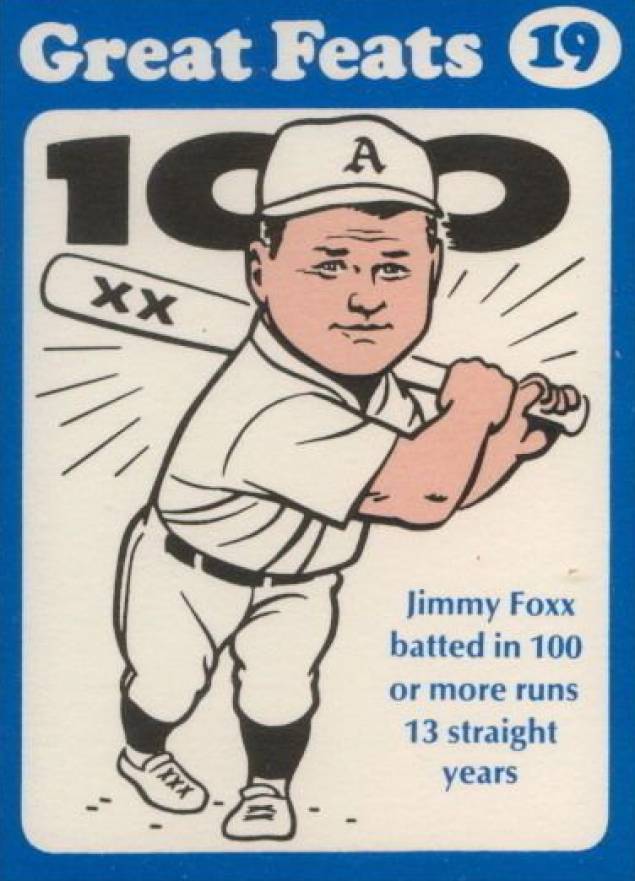1972 Laughlin Great Feats Jimmie Foxx #19 Baseball Card