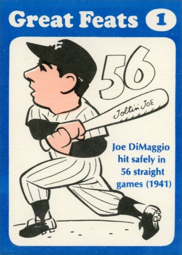 1972 Laughlin Great Feats Joe DiMaggio #1 Baseball Card