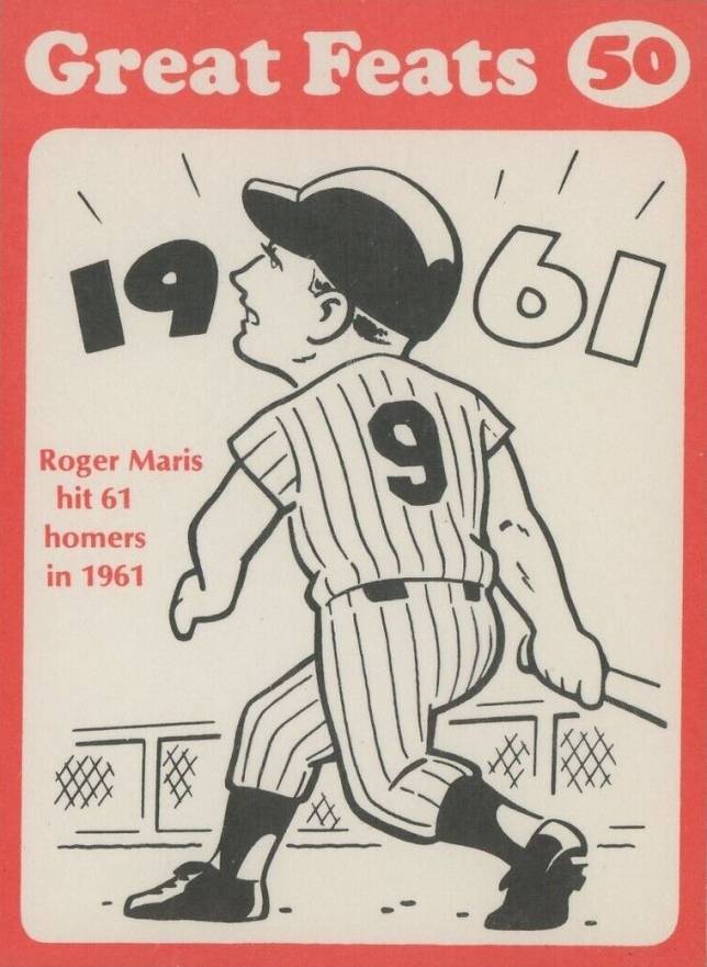 1972 Laughlin Great Feats Roger Maris #50 Baseball Card