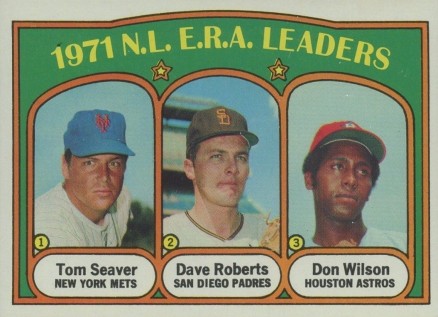 1972 Topps N.L. E.R.A. Leaders #91 Baseball Card