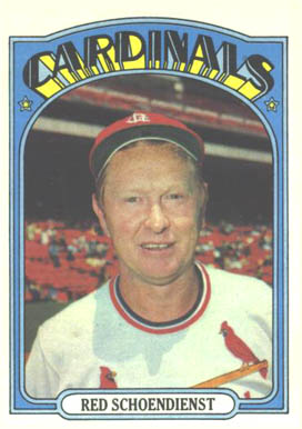1972 Topps Red Schoendienst #67 Baseball Card