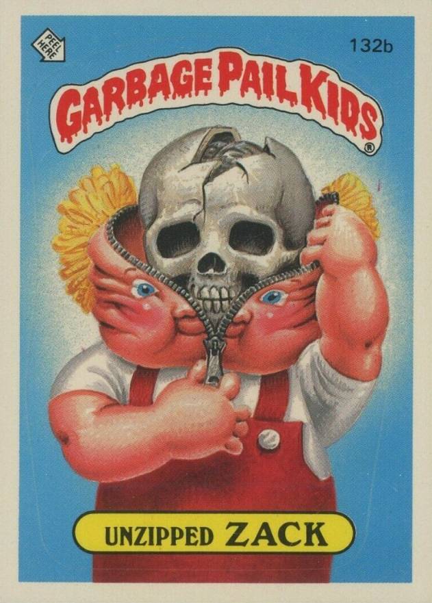 1986 Garbage Pail Kids Stickers Unzipped Zack #132b Non-Sports Card