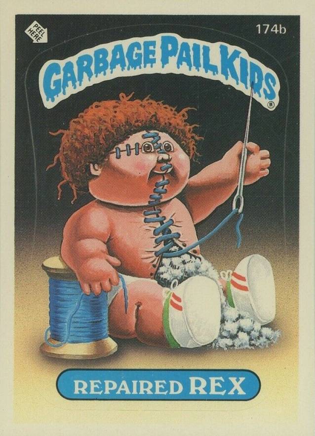 1986 Garbage Pail Kids Stickers Repaired Rex #174b Non-Sports Card