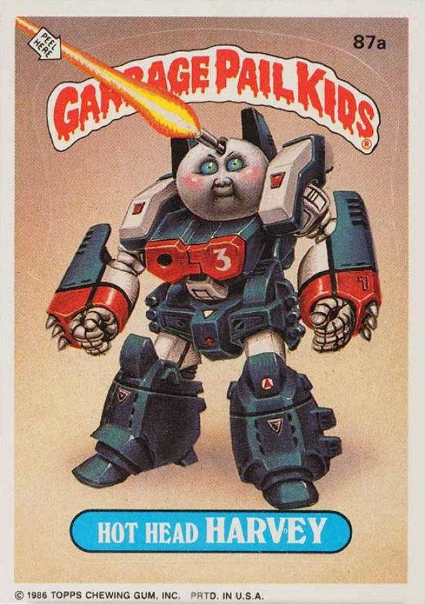 1986 Garbage Pail Kids Stickers Hot Head Harvey #87a Non-Sports Card