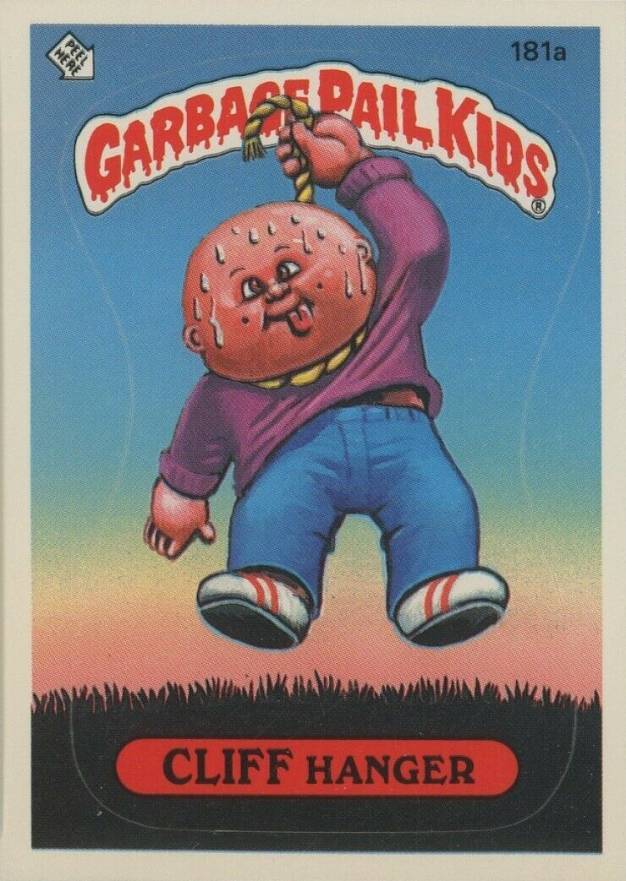1986 Garbage Pail Kids Stickers Cliff Hanger #181a Non-Sports Card