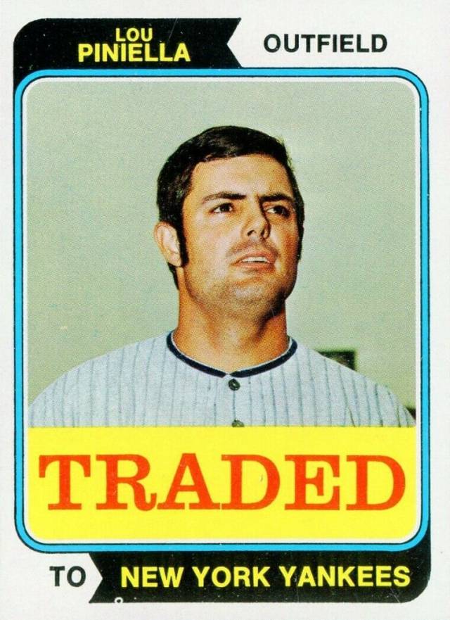 1974 Topps Traded Lou Piniella #390T Baseball Card