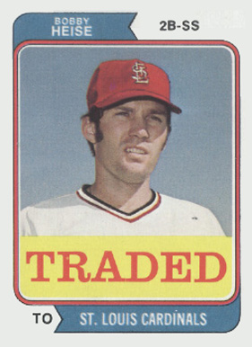 1974 Topps Traded Bobby Heise #51T Baseball Card