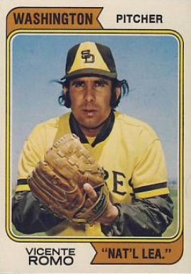 1974 Topps Vicente Romo #197w Baseball Card
