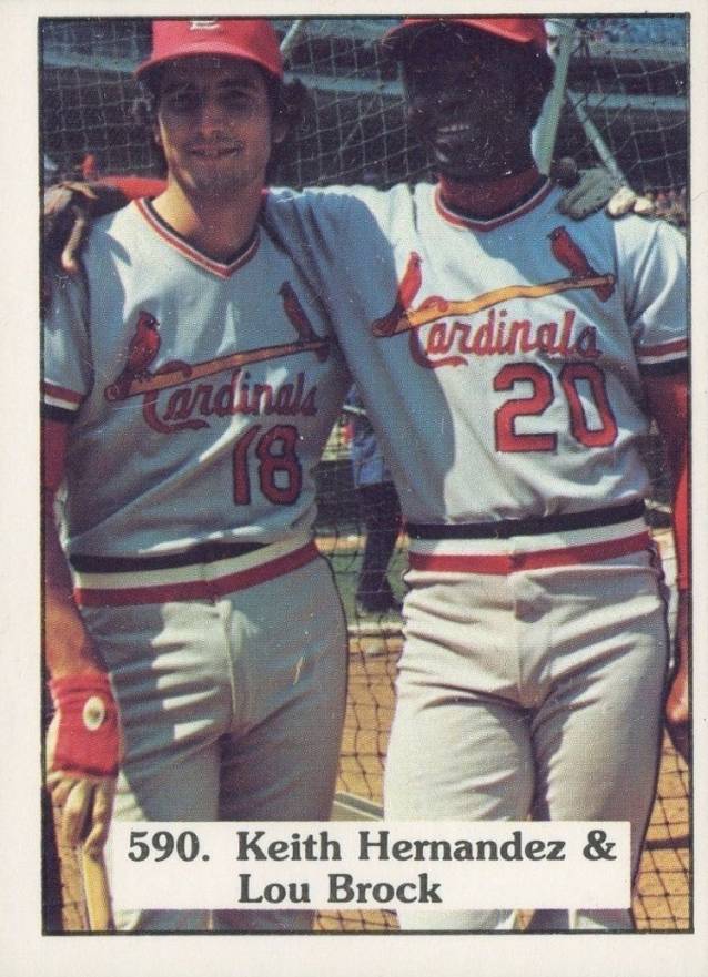 1975 SSPC Keith Hernandez & Lou Brock #590 Baseball Card