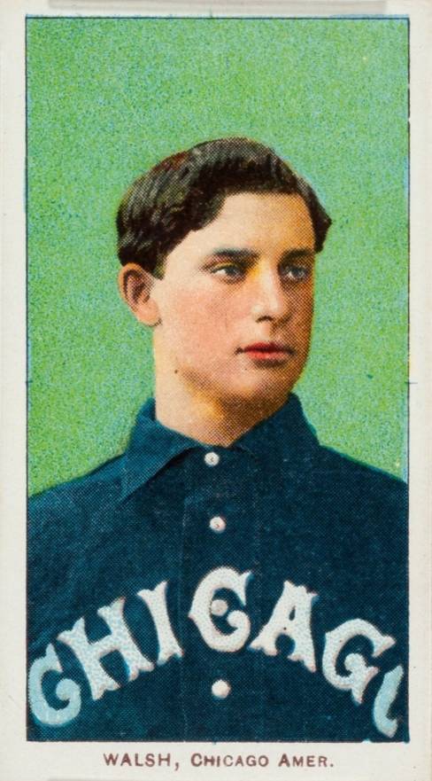 1909 White Borders Old Mill-Blue Back Walsh, Chicago Amer. #449 Baseball Card
