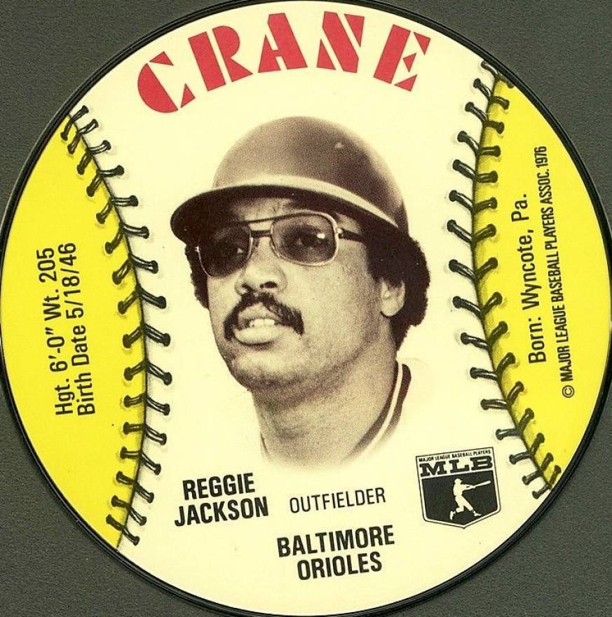 1976 Crane Potato Chips Discs Reggie Jackson # Baseball Card
