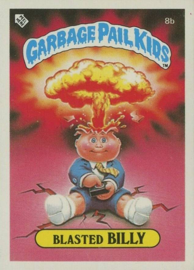 1986 Garbage Pail Kids Stickers-U.K. Minis Blasted Billy #8b Non-Sports Card