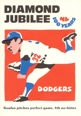 1976 Laughlin Diamond Jubilee Sandy Koufax #4 Baseball Card