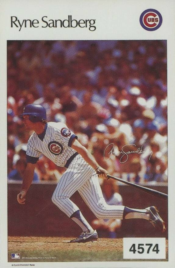 1986 Sports Illustrated Poster Test Sticker Ryne Sandberg #4574 Baseball Card