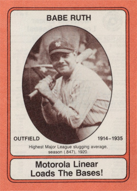 1976 Motorola Babe Ruth #9 Baseball Card