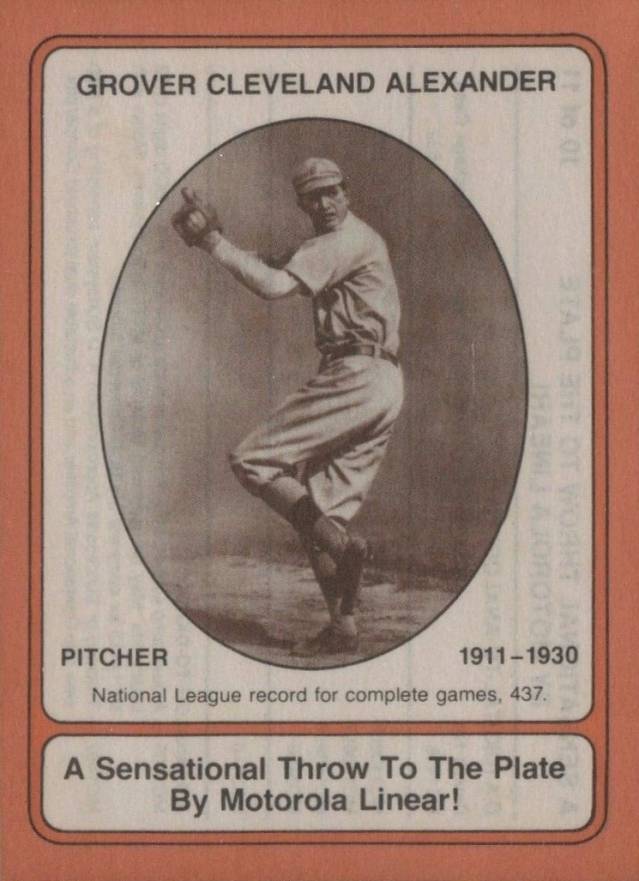 1976 Motorola Grover Cleveland Alexander #10 Baseball Card