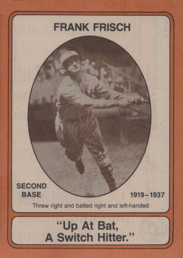 1976 Motorola Frank Frisch #7 Baseball Card
