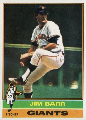 1976 Topps Jim Barr #308 Baseball Card