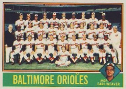 1976 Topps Baltimore Orioles Team #73 Baseball Card