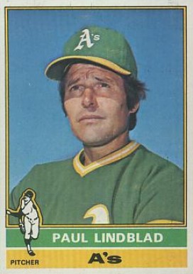 1976 Topps Paul Lindblad #9 Baseball Card