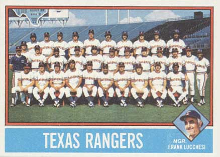 1976 Topps Texas Rangers Team #172 Baseball Card