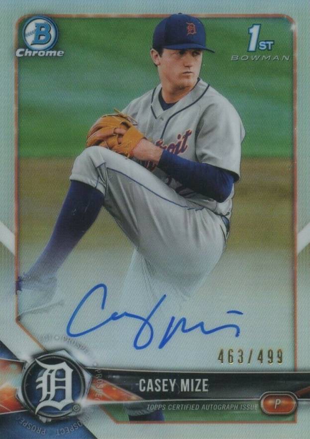 2018 Bowman Draft Chrome Draft Picks Autographs Casey Mize #CDACM Baseball Card